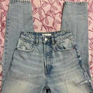 Zara Women's High Rise Light Blue Jeans